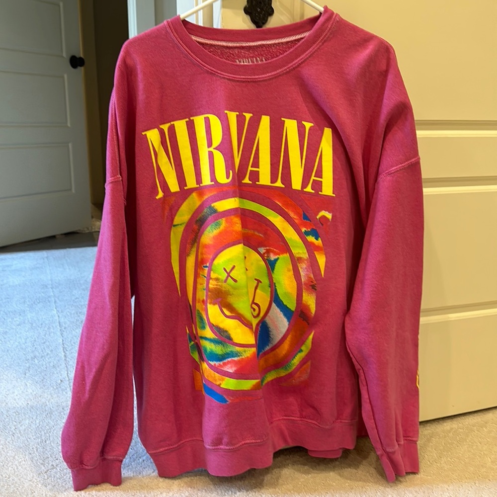 hot pink nirvana crew neck